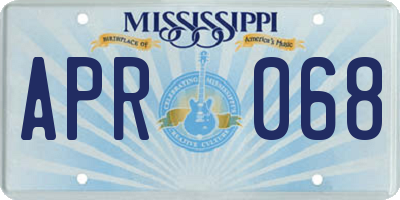 MS license plate APR068