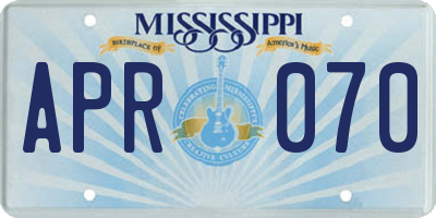 MS license plate APR070