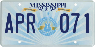 MS license plate APR071