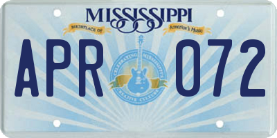 MS license plate APR072