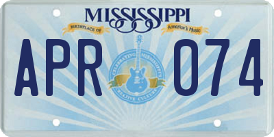 MS license plate APR074