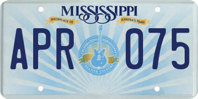 MS license plate APR075