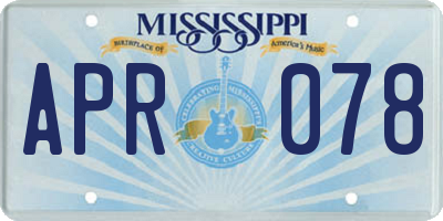 MS license plate APR078