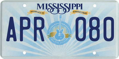 MS license plate APR080