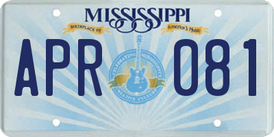 MS license plate APR081