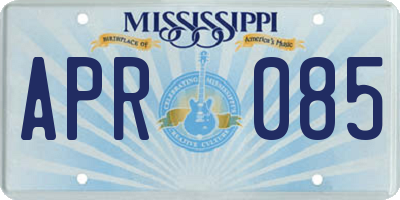 MS license plate APR085