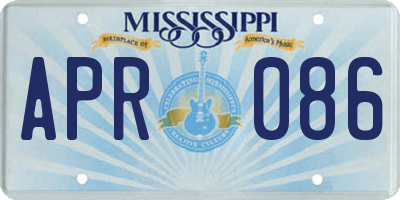 MS license plate APR086