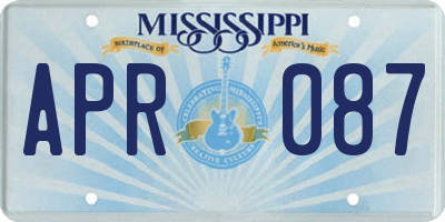 MS license plate APR087