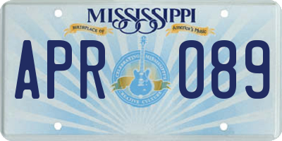 MS license plate APR089