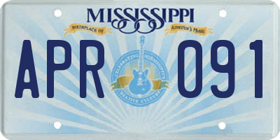 MS license plate APR091