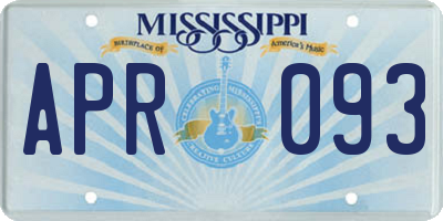 MS license plate APR093