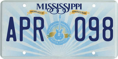 MS license plate APR098