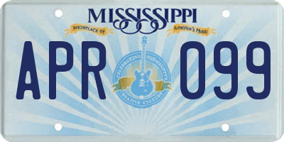 MS license plate APR099