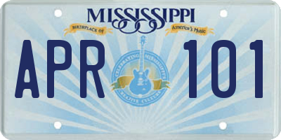 MS license plate APR101