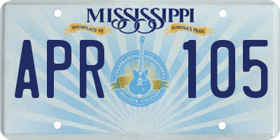 MS license plate APR105
