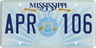 MS license plate APR106