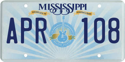 MS license plate APR108