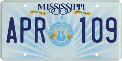 MS license plate APR109