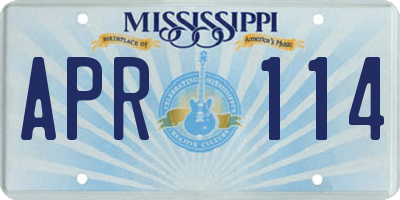 MS license plate APR114