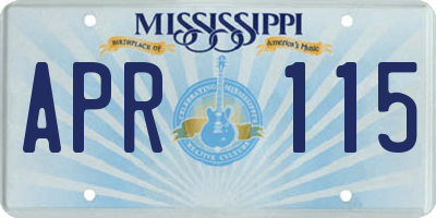 MS license plate APR115