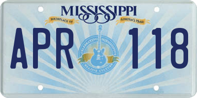 MS license plate APR118