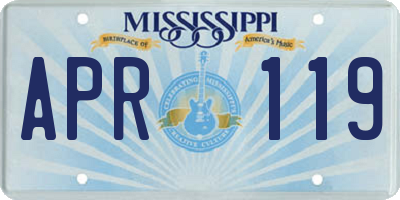 MS license plate APR119