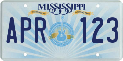 MS license plate APR123