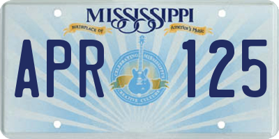 MS license plate APR125