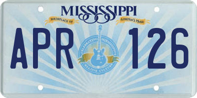 MS license plate APR126