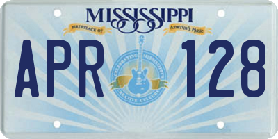 MS license plate APR128