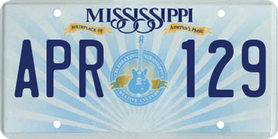 MS license plate APR129
