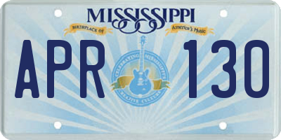 MS license plate APR130