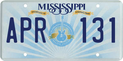 MS license plate APR131