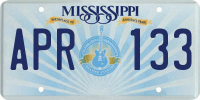 MS license plate APR133