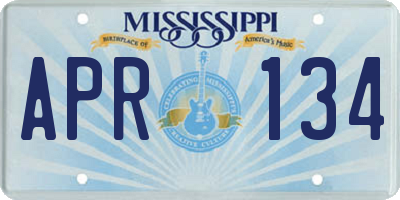 MS license plate APR134