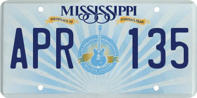 MS license plate APR135
