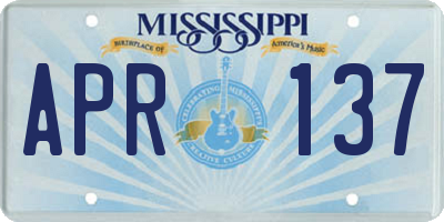 MS license plate APR137