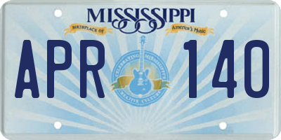 MS license plate APR140