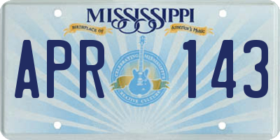 MS license plate APR143