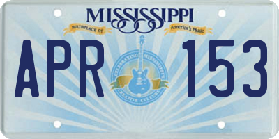 MS license plate APR153