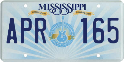 MS license plate APR165