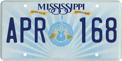 MS license plate APR168