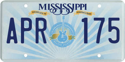 MS license plate APR175