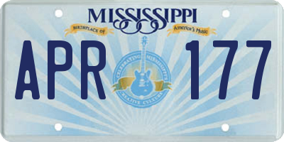 MS license plate APR177