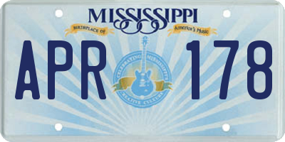MS license plate APR178