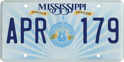 MS license plate APR179