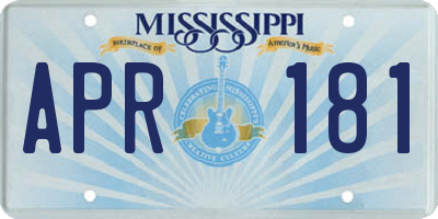 MS license plate APR181