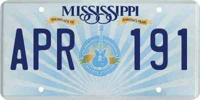 MS license plate APR191
