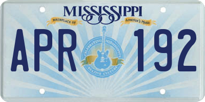 MS license plate APR192