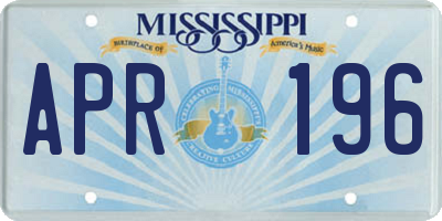MS license plate APR196